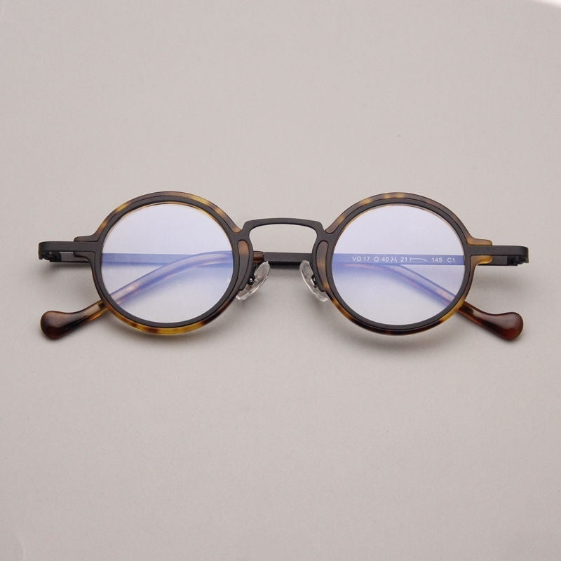 Retro Hawksbill Metal Round Frame Glasses Myopia