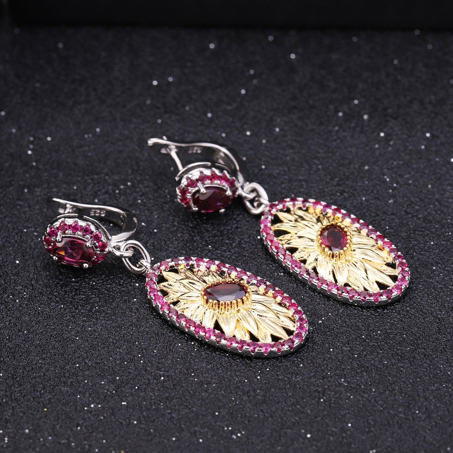 Women's Fashion Silver Inlaid Rose Earrings