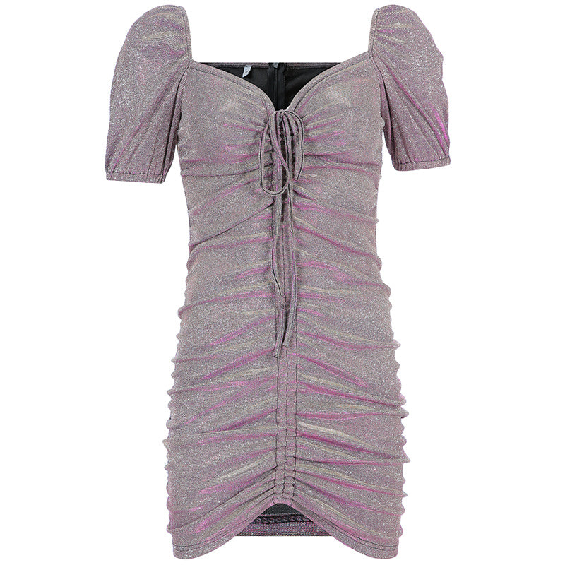 Tight puff sleeve dress
