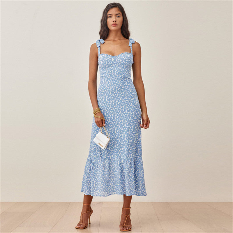 French Retro Style Viscose Linen Dress
