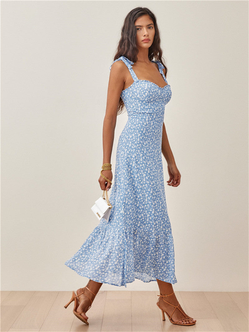 French Retro Style Viscose Linen Dress