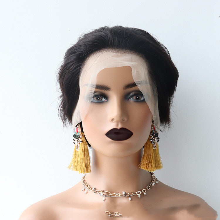 Short Curly Hair Front Lace Headgear Bob Wig Curly Hair