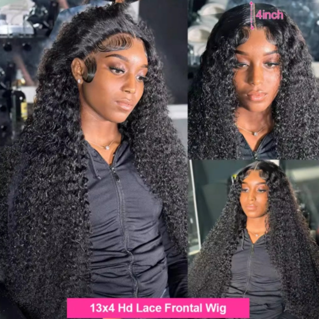 Creative Fashion Front Lace Black Long Curly Hair