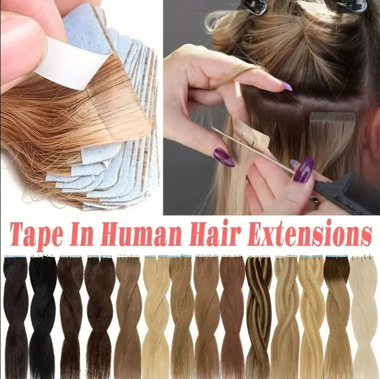 Hot Sale 27 Human Hair Extension Tape Indian Virgin Cuticle Tape Human Hair Extension Tape