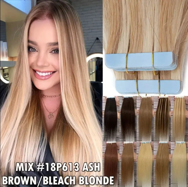 Extension Human Hair Black Russian Virgin Remy Straight Tape Extension Human Hair 20 Sticks 50g Pack