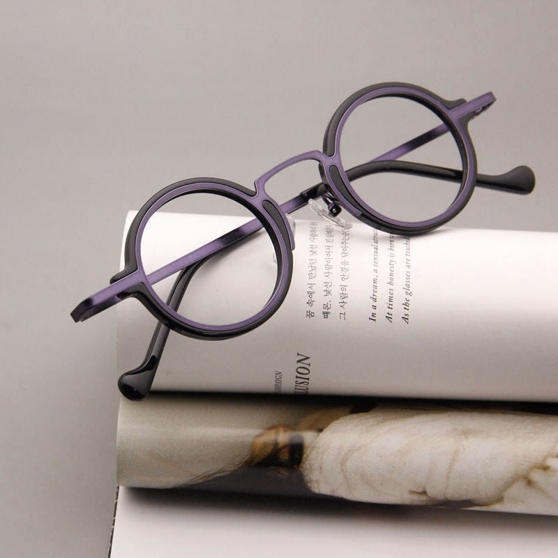 Retro Hawksbill Metal Round Frame Glasses Myopia