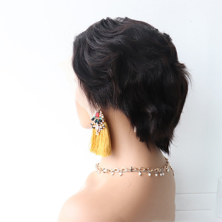 Short Curly Hair Front Lace Headgear Bob Wig Curly Hair