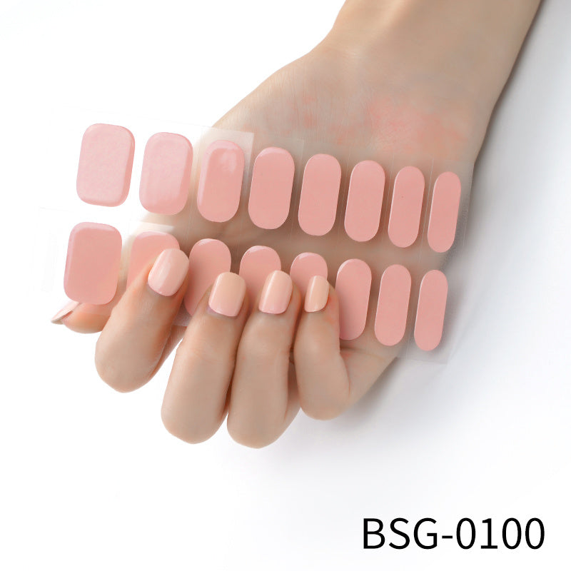 Semi Cured Gel Nails Art Stickers Transparent Solid Color