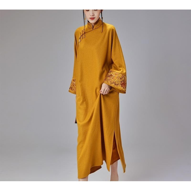 Chinese Style Vintage Large Sleeve Button Cheongsam