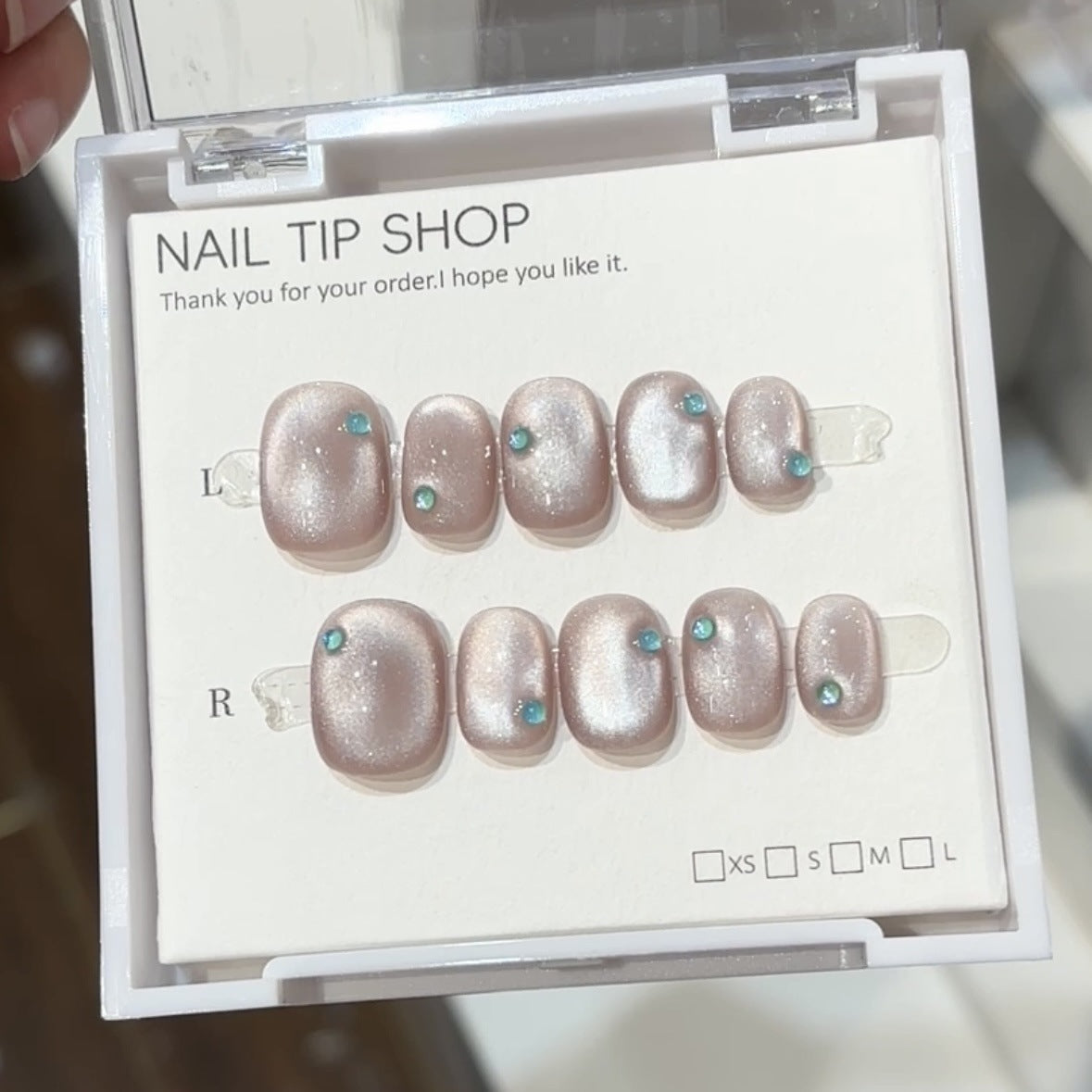 Cat's Eye Handmade Wear Nail Gentle White Nail Stickers Fake Nails Detachable