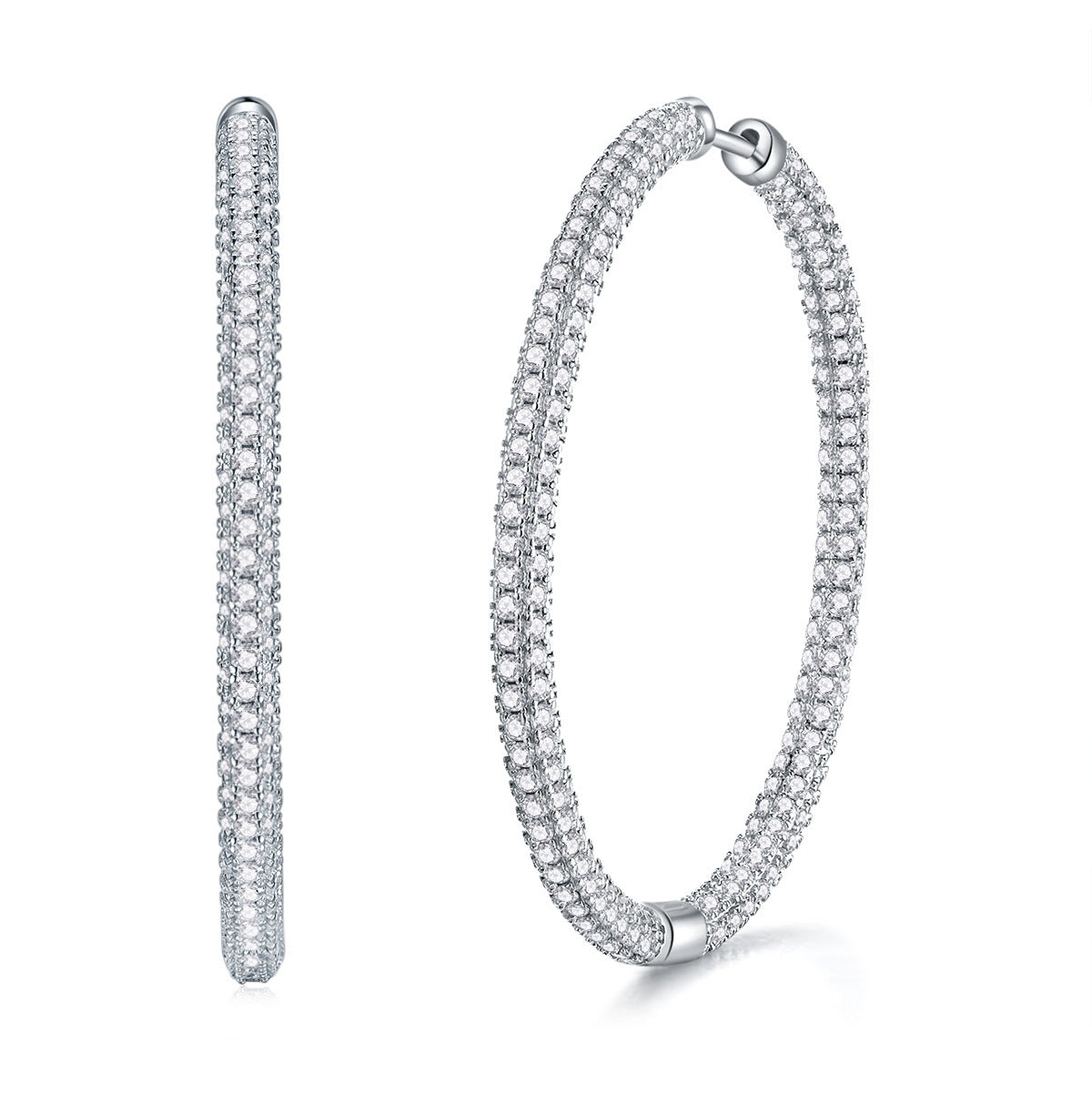 S925 Silver Fading Mosang Stone Earrings