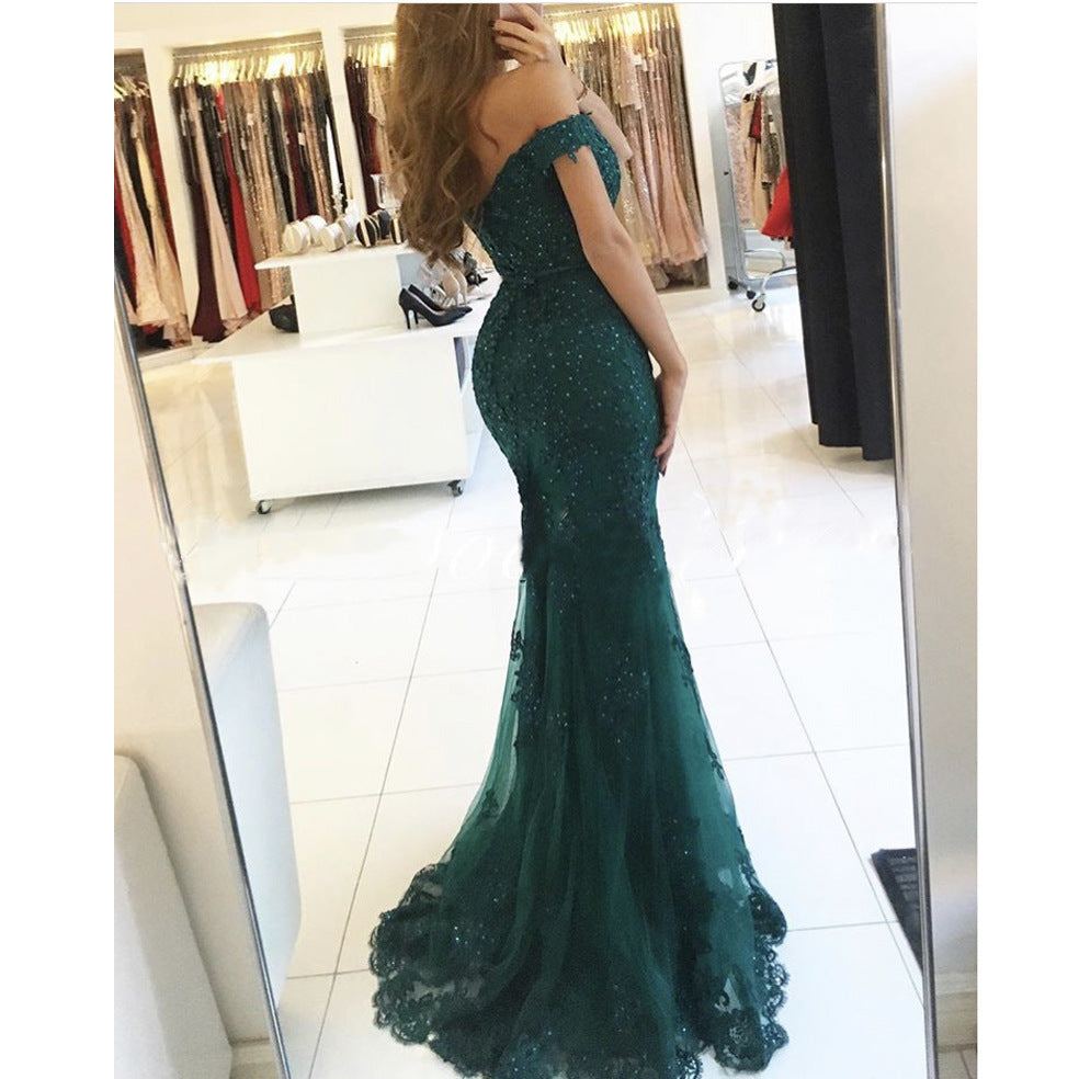 Fashion Long Banquet Evening Dress Women's Slim Dress