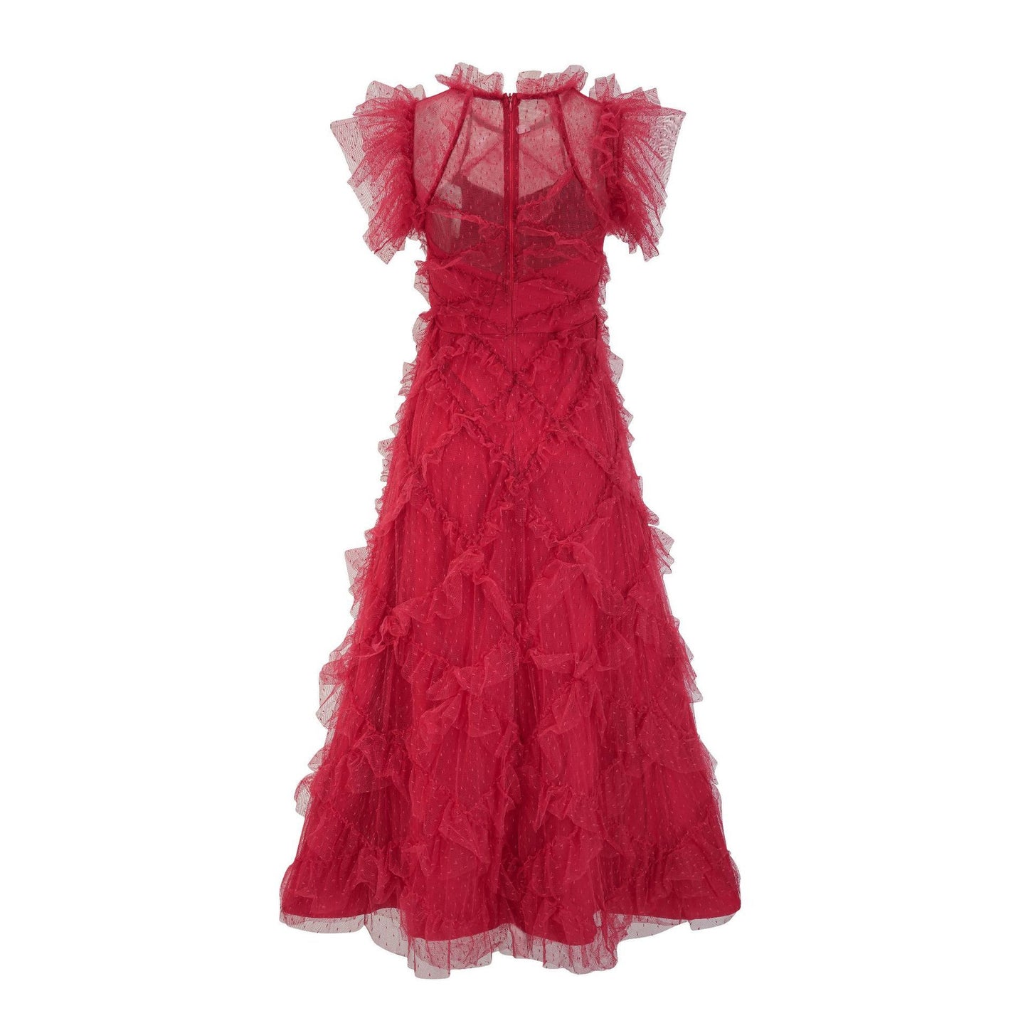 Embroidered A- Line Skirt Holiday Half Turtleneck New Printed Sleeveless Dress