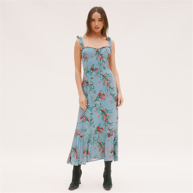 French Retro Style Viscose Linen Dress