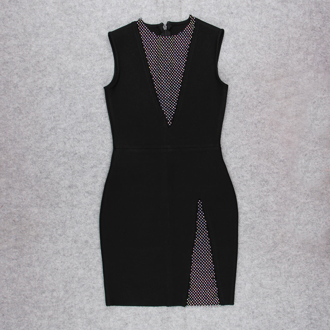Sexy Ladies Slim-fit Mesh Dress With Diamond Bandage
