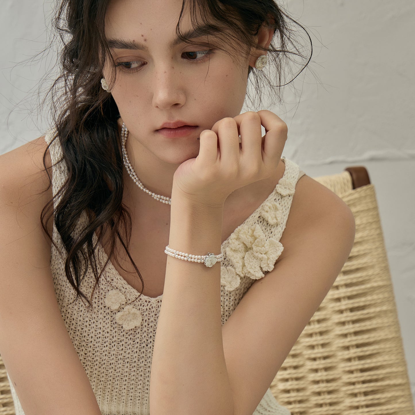 Moon Shadow Camellia Bracelet Spring And Summer Removable Twin