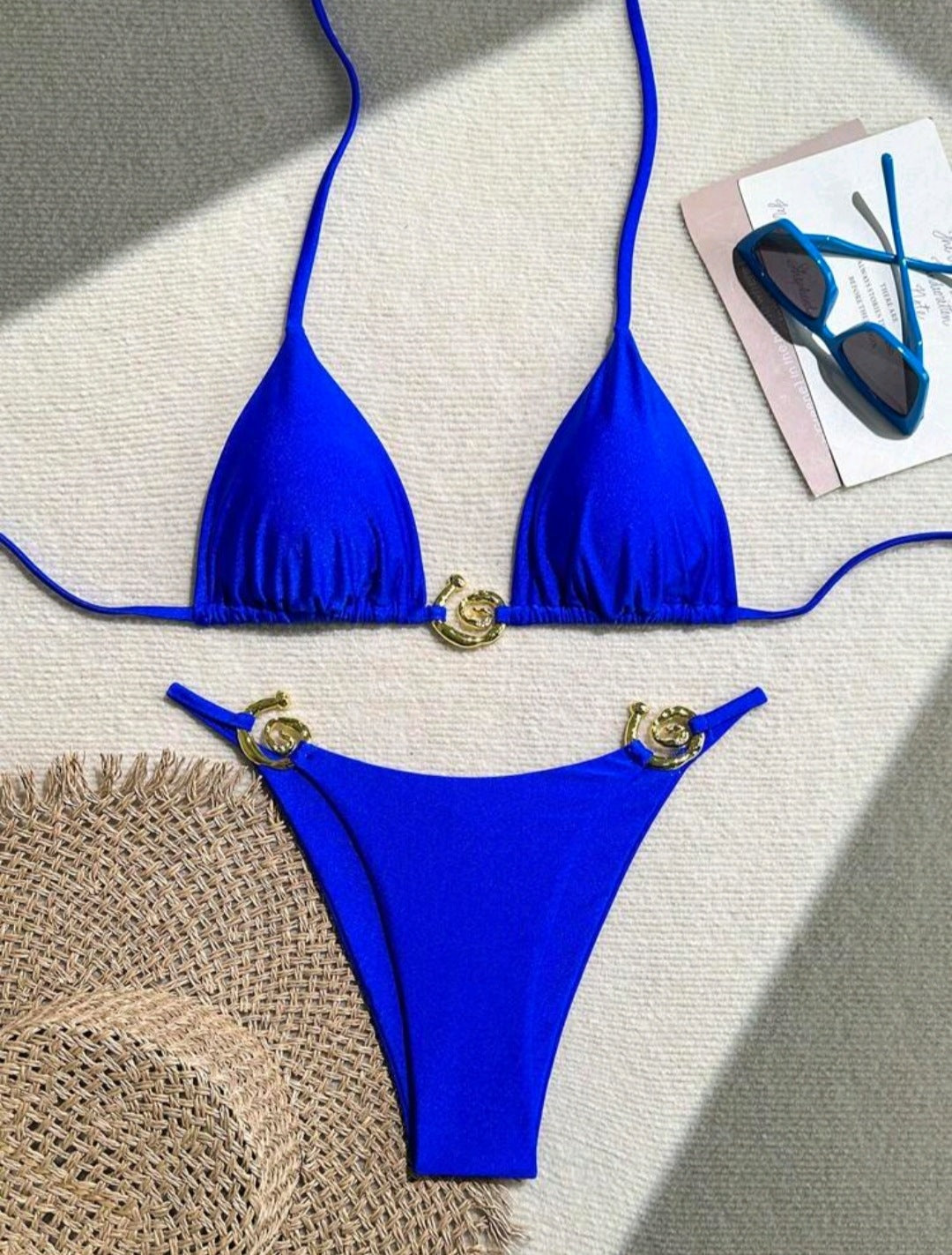 Lady Sexy Split Pure Color Bikini Swimsuit