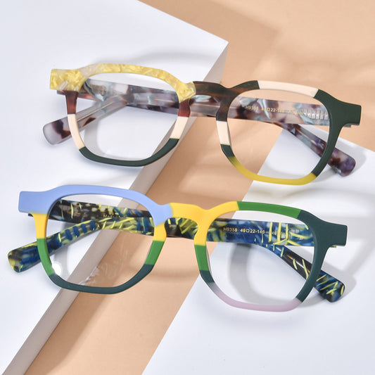 New Multi-color Frosted Color Matching Square Plate Glasses Frame