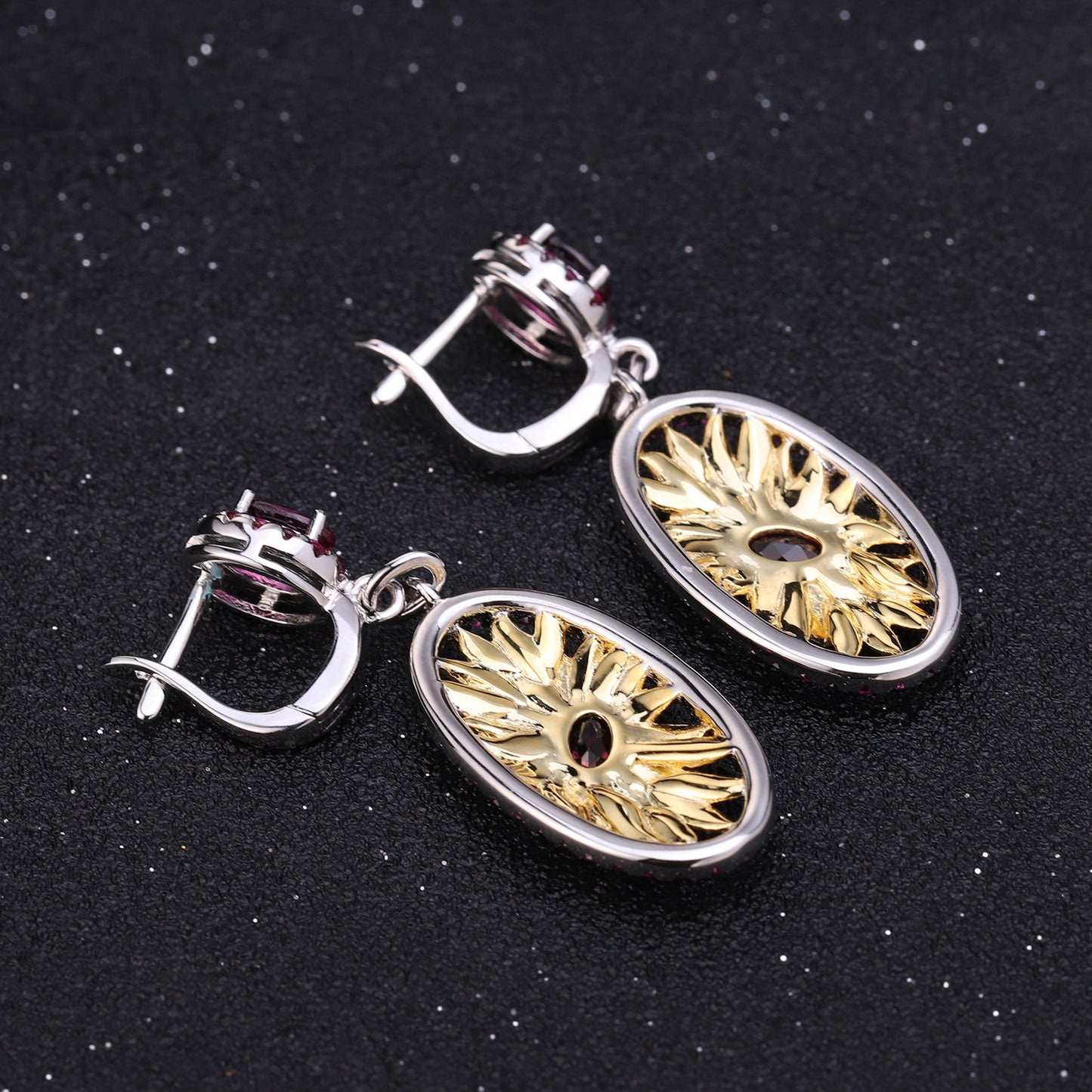 Women's Fashion Silver Inlaid Rose Earrings