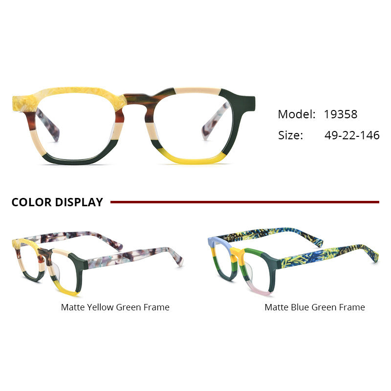 New Multi-color Frosted Color Matching Square Plate Glasses Frame