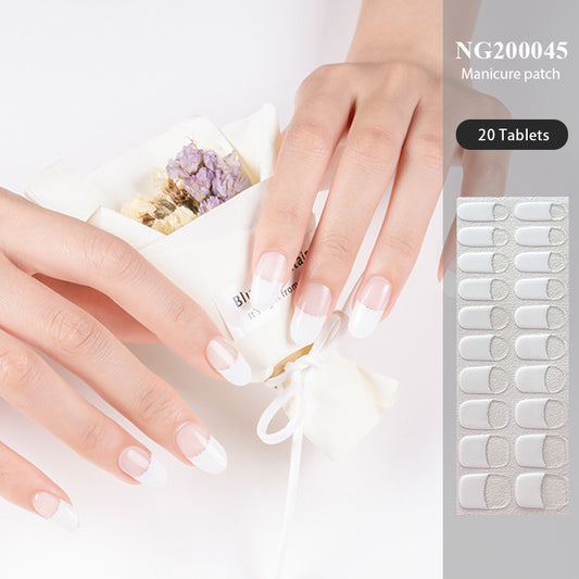 Semi Cured Gel Nails Art Stickers Transparent Solid Color