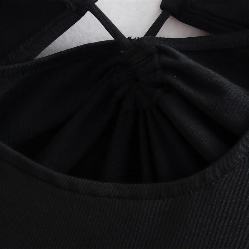 Lady Sexy Black Tight Trousers Open Swimsuit Jumpsuit