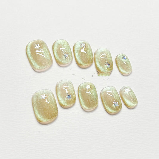 Gentle Fluorescent Summer Fake Nails