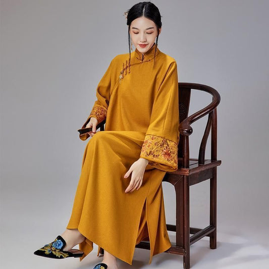 Chinese Style Vintage Large Sleeve Button Cheongsam