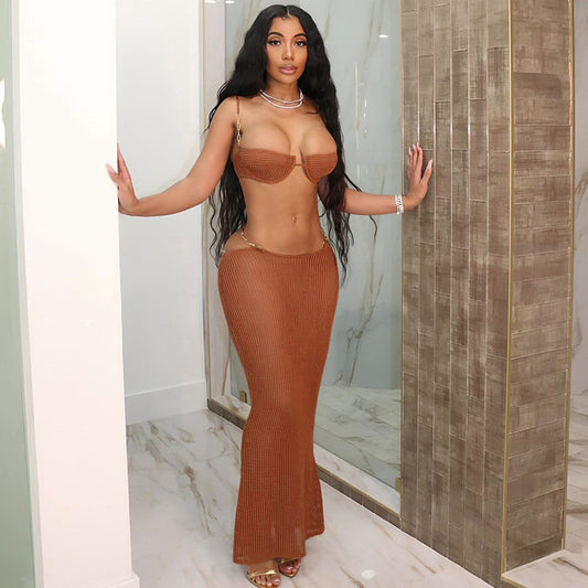 See-through Bikini Skirt Suit For Women