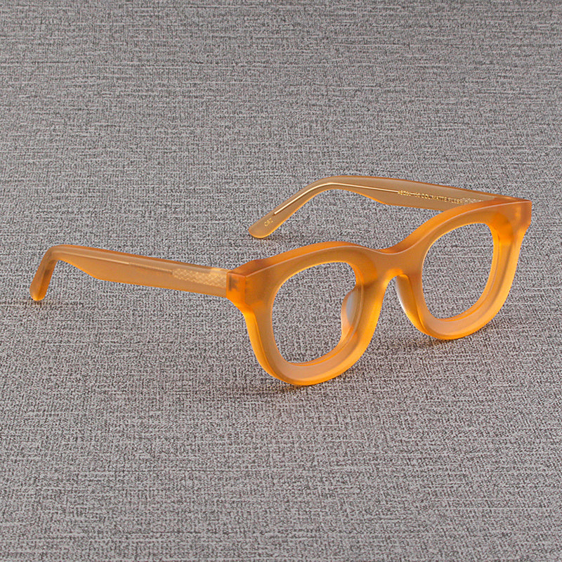 Retro Wide Edged Frosted Square Matte Black Thick Framed Glasses