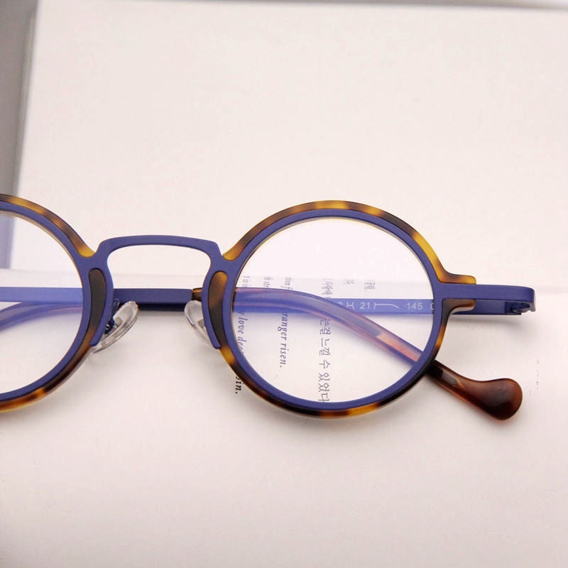 Retro Hawksbill Metal Round Frame Glasses Myopia