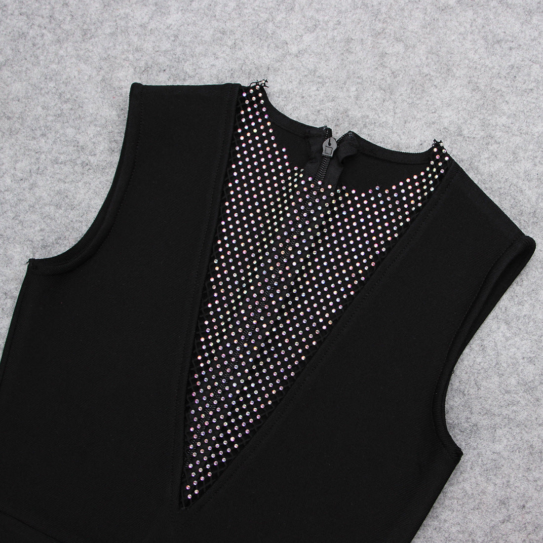 Sexy Ladies Slim-fit Mesh Dress With Diamond Bandage