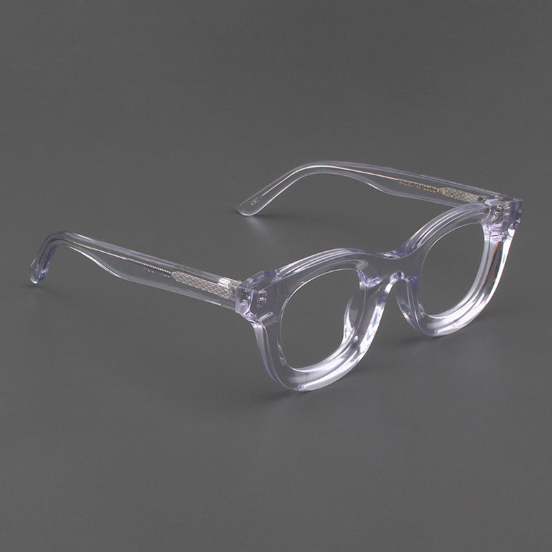 Retro Wide Edged Frosted Square Matte Black Thick Framed Glasses