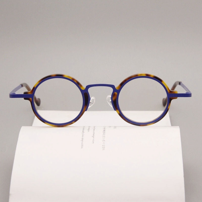 Retro Hawksbill Metal Round Frame Glasses Myopia
