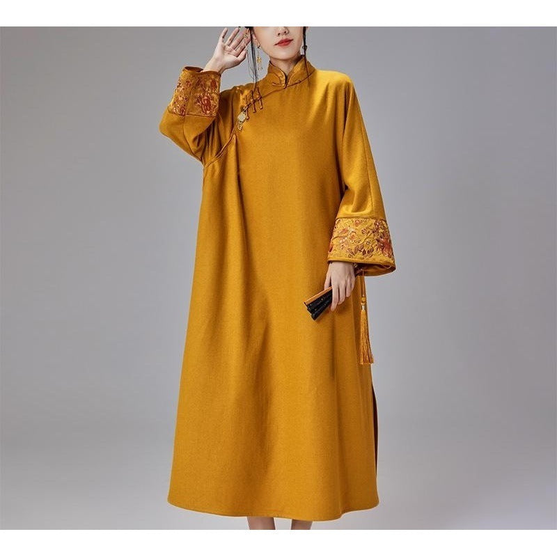 Chinese Style Vintage Large Sleeve Button Cheongsam