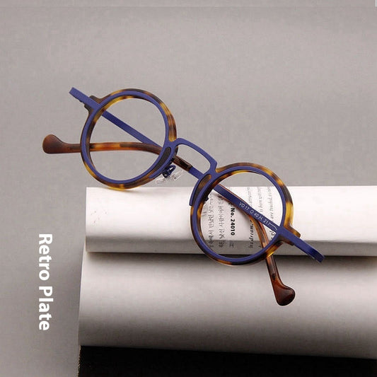 Retro Hawksbill Metal Round Frame Glasses Myopia