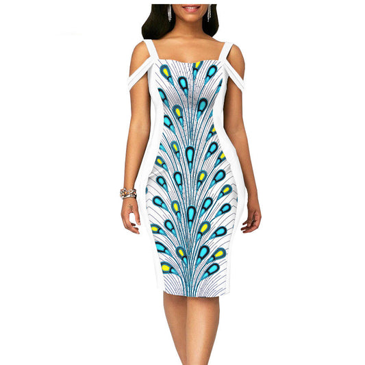 African Print Dress Women's Casual Tight Evening Gown