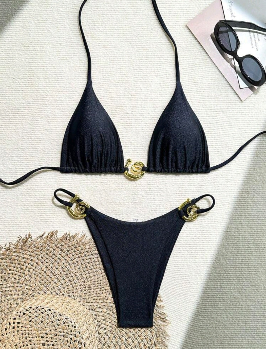 Lady Sexy Split Pure Color Bikini Swimsuit